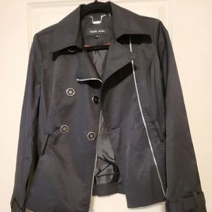 Black Rivet trench Jacket / Coat in Black With Silver Hardware Size Small